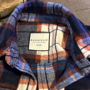 Bagatelle Blue and Orange Plaid jacket like shirt